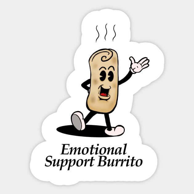 Emotional Support Burrito Sticker by Llewynn